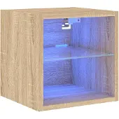 vidaXL Tv-wandmeubel met LED-verlichting 30x28,5x30 cm sonoma eiken