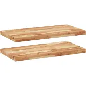 vidaXL Wandschappen 2 st zwevend olieafwerking 100x40x4 cm acaciahout
