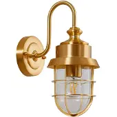LINDBY Wandlamp buiten Adalie, dimbaar, messing / goud, Roestvrij staal, Landelijk, Wandlamp buiten