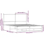 vidaXL Bedframe zonder matras metaal sonoma eikenkleurig 140x200 cm