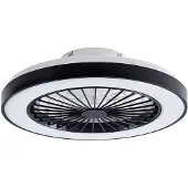 LINDBY Teleo LED Plafondventilator Zwart - , Teleo, dimbare, Zwart, Woonkamer, Kunststof, Modern