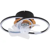 LINDBY plafondventilator Lomana, zwart, stil, CCT dimbaar, zwart, Woon-/ Eetkamer, Aluminium, Modern