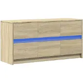 vidaXL Tv-meubel met LED 100x34x50 cm bewerkt hout sonoma eikenkleurig