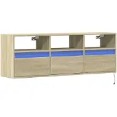 vidaXL Tv-wandmeubel met LED-verlichting 130x31x45 cm sonoma eiken