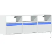 vidaXL Tv-wandmeubel met LED-verlichting 130x31x45 cm wit