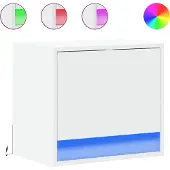 vidaXL Nachtkastjes met LED's 2 st wandgemonteerd wit