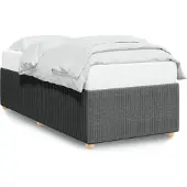 vidaXL Bedframe zonder matras 90x200 cm stof donkergrijs