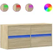 vidaXL Tv-wandmeubel met LED-verlichting 100x31x45 cm sonoma eiken