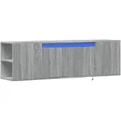 vidaXL Tv-wandmeubel met LED-verlichting 135x31x39,5 cm grijs sonoma