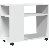 vidaXL Bijzettafel met wieltjes 70x35x60 cm bewerkt hout wit