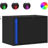vidaXL Nachtkastjes met LED's 2 st wandgemonteerd zwart