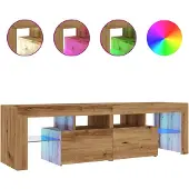 vidaXL Tv-meubel met LED 140x36,5x40 cm bewerkt hout artisanaal eiken
