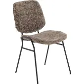 Goossens Eetkamerstoel Hjalmar bruin stof leuning, modern design