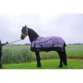 GPD Regendeken de luxe 0 gram met fleecevoering Zwart/paars