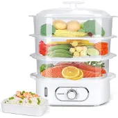 Aigostar Fitfoodie pro - Stoomkoker met Timer - BPA-vrij - 12 Liter - 3 Lagen - 900W - wit