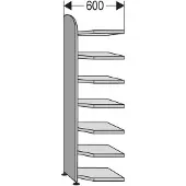 Kerkmann Open kast Dante, open hoekkast bouwdeel, H 2600 x B 600 mm, zonder achterwand, wit
