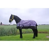 GPD Regendeken luxe 150 gram Zwart/paars paardendeken