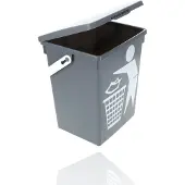 Discountershop Donker grijs prullenbak klein