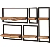 Fraaai Leila wandschap set van 5 - acacia naturel