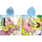 Carbotex SpongeBob Kinderponcho Handdoek met Capuchon - 100% Katoen