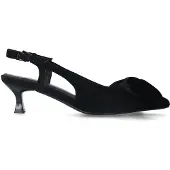 Manfield Zwarte velours slingbacks met strik | Maat 36