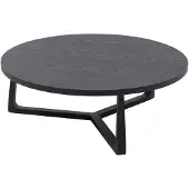 Goossens Salontafel Luciano rond, essenhout zwart,, 100 x 35 x 100 cm
