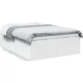 vidaXL Bedframe bewerkt hout wit 140x200 cm