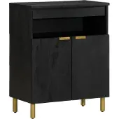 vidaXL Dressoir 60x33x75 cm bewerkt hout zwart