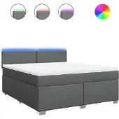 vidaXL Boxspring met matras stof donkergrijs 180x200 cm