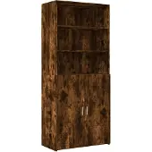 vidaXL Hoge kast 80x42,5x185 cm bewerkt hout gerookt eikenkleurig