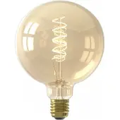 Calex LED Lamp - E27 - 3 Staps dimmer - Dimbaar - G125 - Goud - Warm Wit Licht - 5.5W