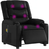 vidaXL Massagestoel verstelbaar elektrisch kunstleer zwart