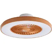 LINDBY Teleo LED Plafondventilator CCT Hout - , Teleo, dimbare, Hout, Woonkamer, Kunststof, Modern