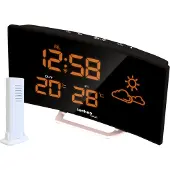 Technoline Grote gebogen digitaal display / binnenthermometer / hygrometer weerstation - TECHNOLINE WS6832