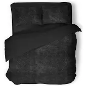Eleganzzz Dekbedovertrek Flanel Fleece - black 140x200/220cm