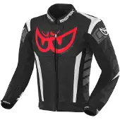 Berik Zakura motorjas, leer, zwart/wit/rood/grijs, maat 56