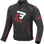 Bogotto Sparrow, waterdichte motorfietsjas, textiel, zwart/rood, maat XS