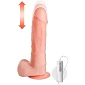 Real body Stotende Vibrator met Zuignap en Afstandsbediening - beige