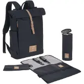 Lassig Luiertas Rolltop Backpack rugzak incl verschoningsmatje - nacht blauw
