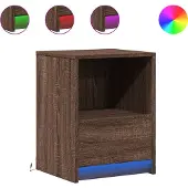 vidaXL Nachtkastjes met LED 2 st bewerkt hout bruin eikenkleur