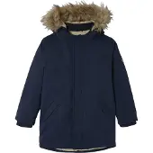 Vertbaudet Jongensparka met capuchon en gerecyclede polyester voering marineblauw