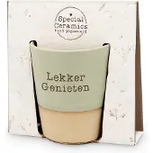 Miko - Special Ceramics beker - Lekker genieten - Groen