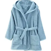 Vertbaudet Kinderbadjas met capuchon blauw lichtgrijs