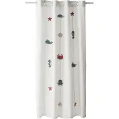 Vertbaudet Under the Ocean eyelet gordijnslinger met zeedieren wit