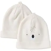 Vertbaudet Set van 2 koala babymutsjes wit