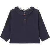 Vertbaudet Babyshirt van katoengaas om te personaliseren nachtblauw