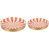 Present Time Schaal Candy Swirl - Oranje - Ø31cm - IJzer - Modern - Woonkamer