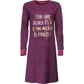 Irresistible Dames Nachthemd - Lange Mouwen - Paars - Maat L