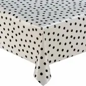 MixMamas Mexicaans Tafelzeil Wit met Zwarte Stippen - 120 x 220 cm