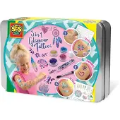 SES Creative - Hobby Pink - 3 in 1 Glamour Tattoos - Knutselen Meisjes - Biologisch afbreekbaar - Vanaf 5 jaar